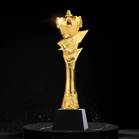 Corporate Awards & Custom Trophies Singapore 4 Gold metal presentation trophy